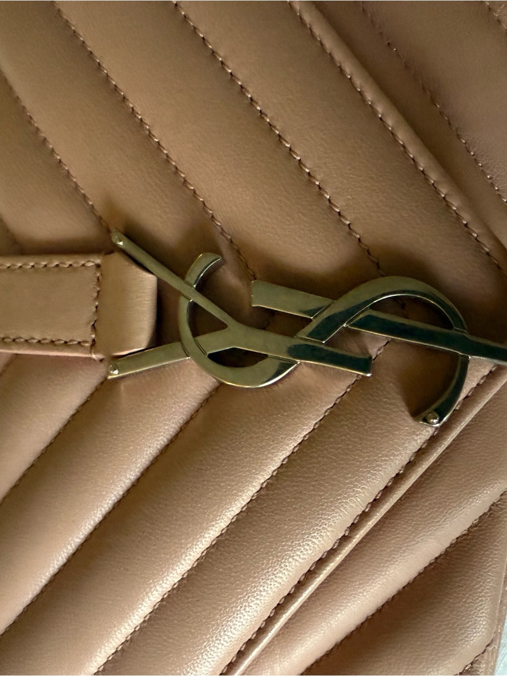 Saint Laurent Blush Quilted Leather Chain Crossbody - Picture 7 of 10